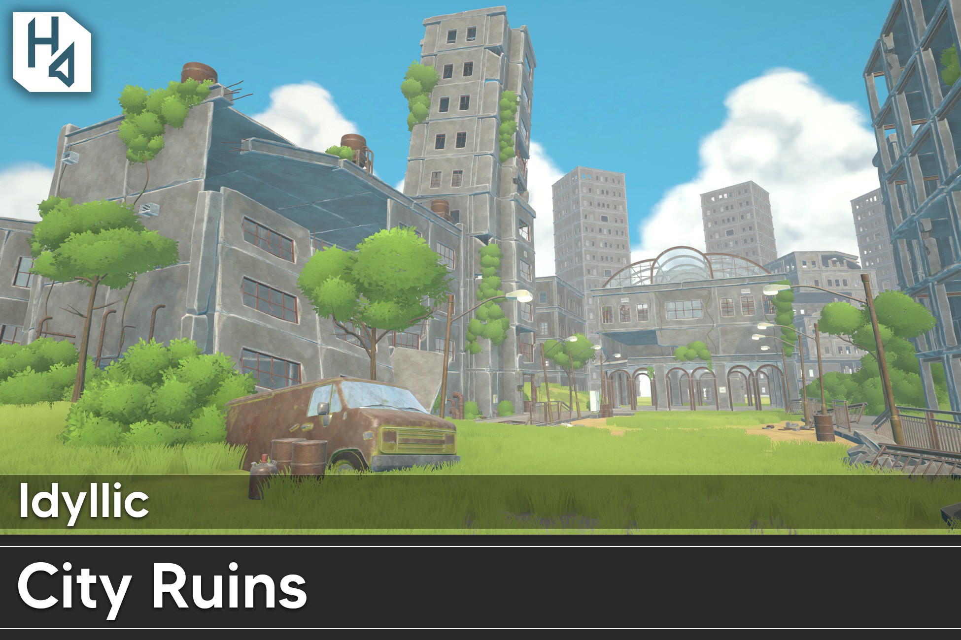 Idyllic City Ruins - Post-Apocalypse
