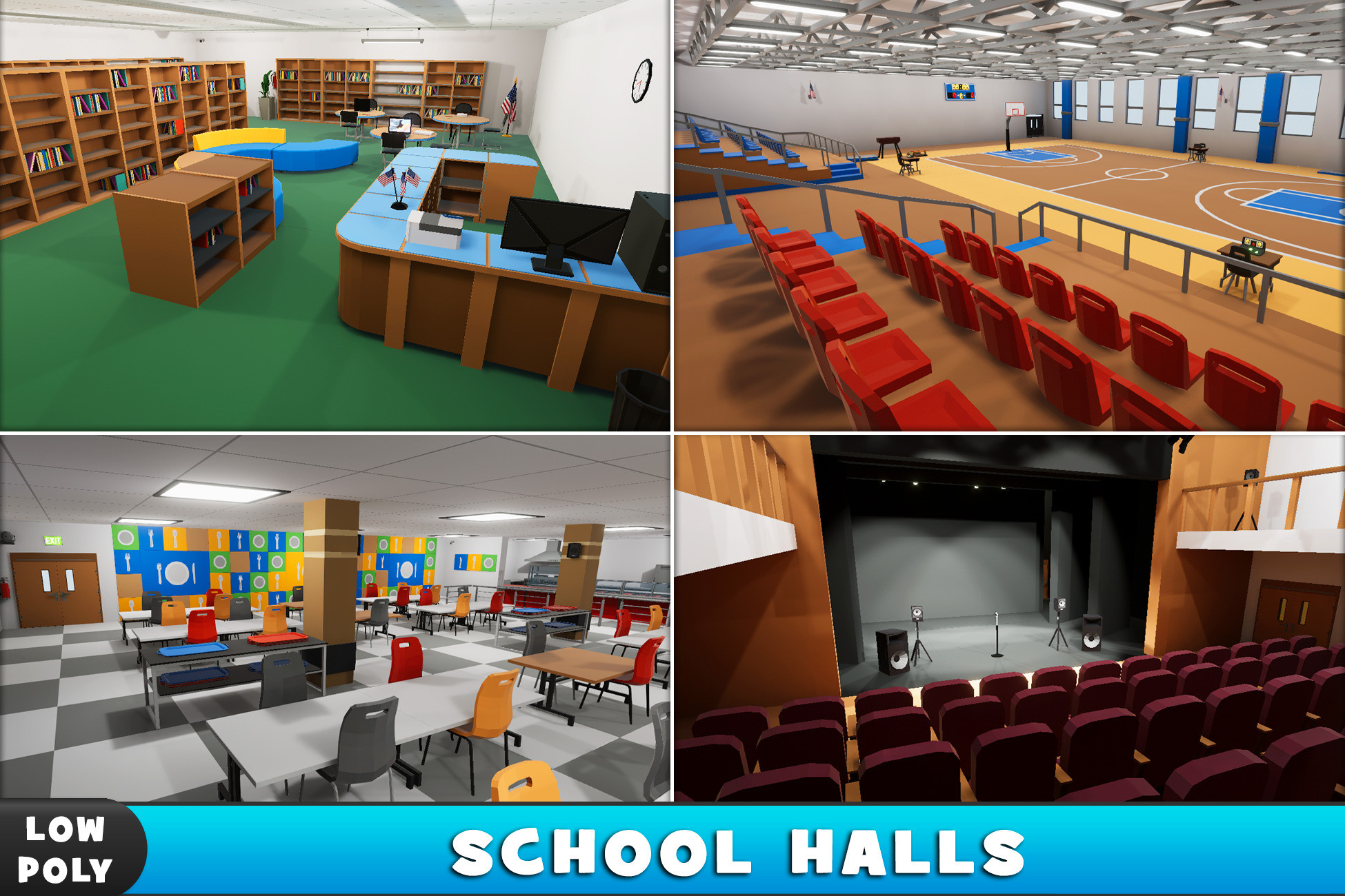 Low Poly School Halls